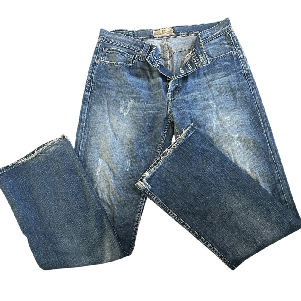 BKE Buckle Alec Distress Straight Button Fly Denim Jeans 32 X 33‎